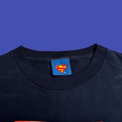 Superman Y2K Warner Bros T Shirt Mens L Blue DC Comics Superhero