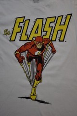 DC Comics Originals Mens The Flash Running Graphic White Shirt New XS