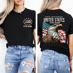 250 Anniversary USA Tee America 250th Unisex Front and Back T-Shirt