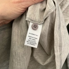 Flag & Anthem Madeflex Two-Tone Grey Hooded Henley Long Sleeve Top Size Small