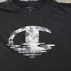 Champion Mens 3XLT Tall Graphic T-Shirt Black (see photo for flaw)
