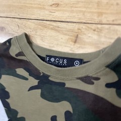 FOCUS Quality Wear T Shirt Mens M Shark Mouth Graphic Tee Camo Green Maxi Star M