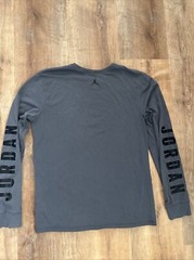 Vintage Nike Long Sleeve Shirt Air Jordan Flight Jump man Size Medium Gray