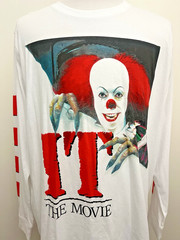 Stephen King IT Pennywise Men’s White Graphic T- shirt Size XL (50-52) The Movie
