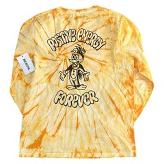 Pef Yellow Tie Dye T-Shirt Positive Energy Forever Graphic Y2K Retro Mens Medium