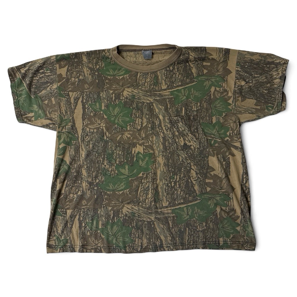 VTG Ace Sportswear Trebark Camo Pocket T Shirt XXL Camoflage Made in USA