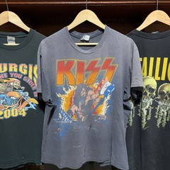 vintage 90s faded thrashed kiss band rock single stitch tee xl