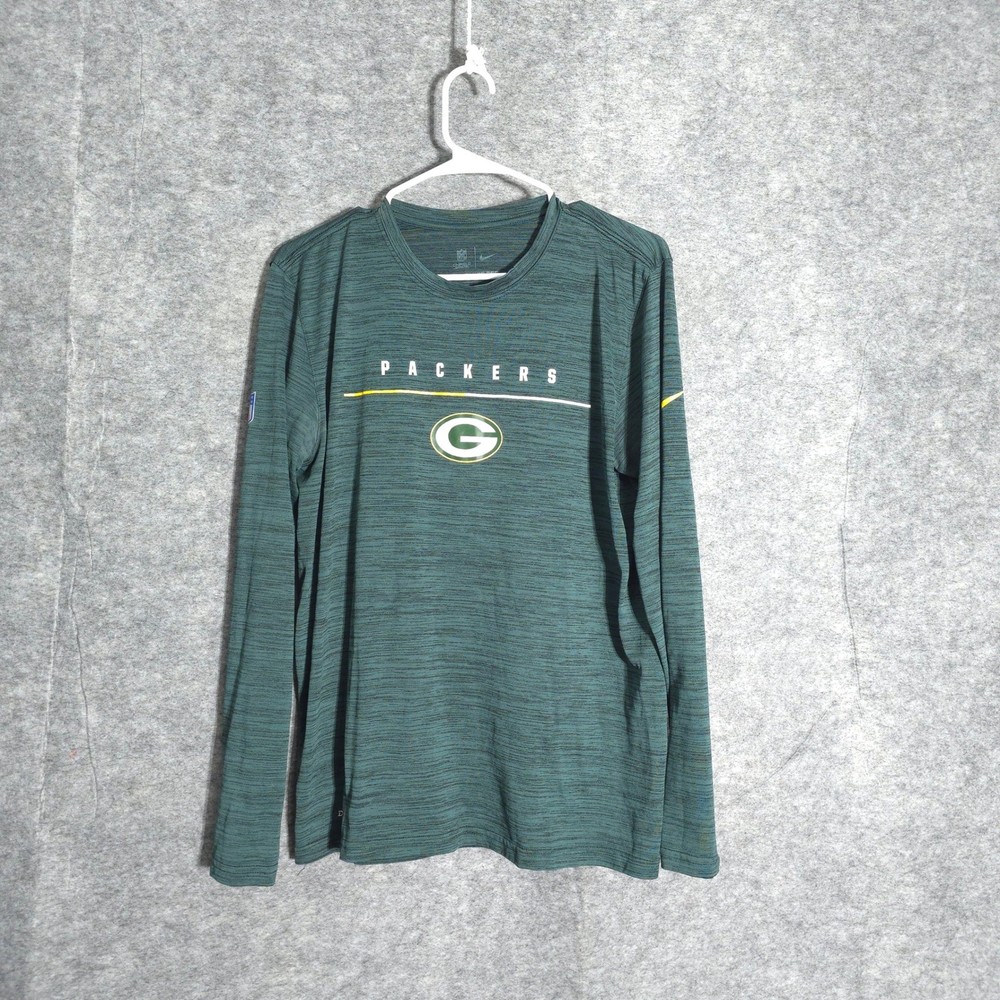 Nike Green Bay Packers Men M Green Dri-FIT Long Sleeve NFL On-Field Shirt AR7634