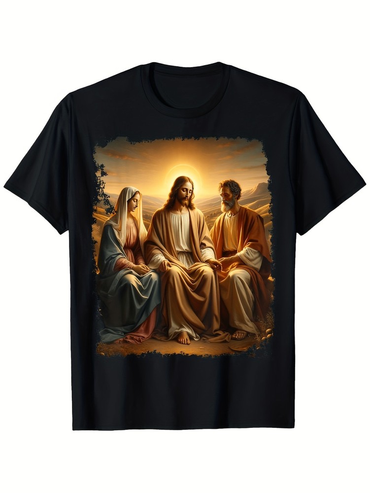 Men’S Christ Mary Joseph Holy Family Christian Graphic T-Shirt