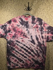 Tie-Dye Tribe Called Christ Christian Cross Graphic T-Shirt Pink L Crew