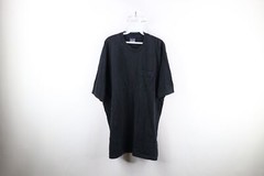 Vintage 90s Streetwear Mens 2XL Faded Blank Pocket T-Shirt Black Cotton USA