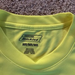 Dickies Hi-Visibility T-Shirt Yellow Mens Medium Yellow Reflective Work Shirt