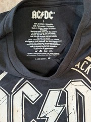 AC/DC Shirt Mens Small Black Back In Black World Tour 1980-1981 Graphic Tee NWOT