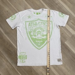 American Fighter Shirt Mens XXL White Lime Green Athletics Graphic Tee MMA