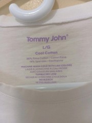 TOMMY JOHN Men Cool Cotton White Short Sleeve T Shirt Baselayer Pima Cotton Sp L