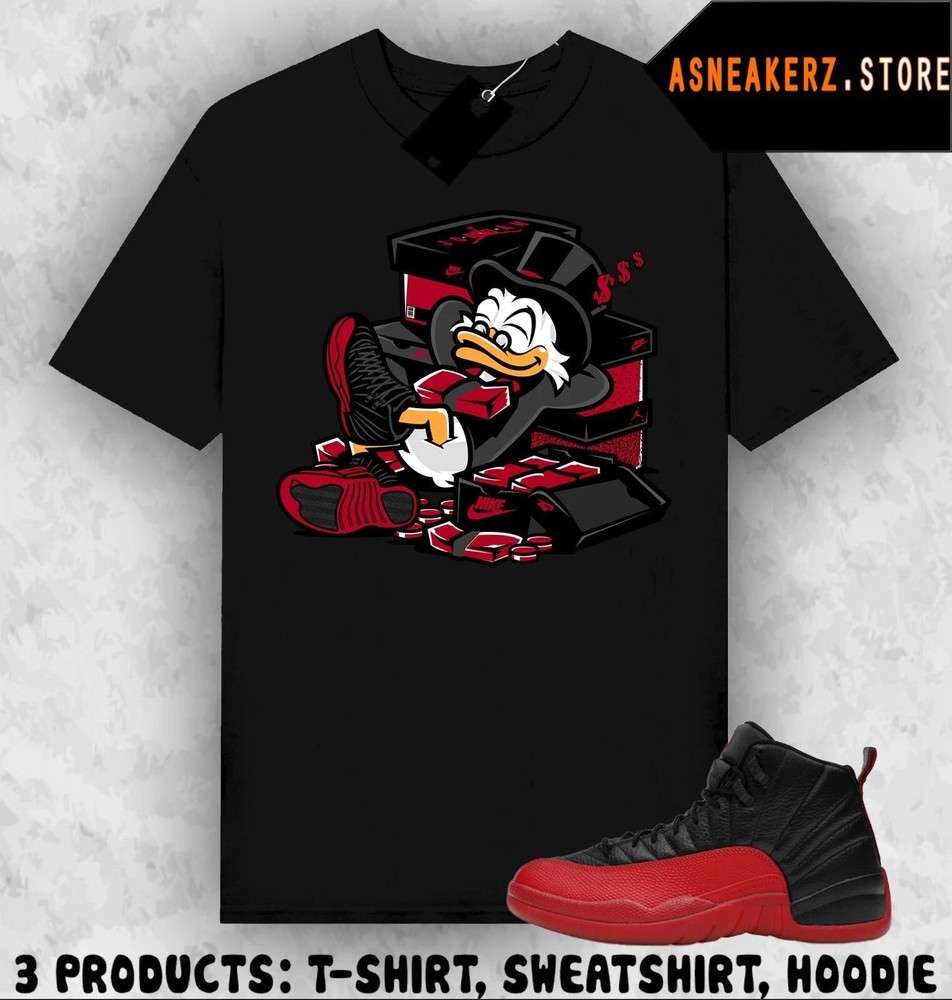Shirt To Match AJ 12 Flu Game Sneaker Matching Tee Sneakerhead Hustle T-SPOPULAR
