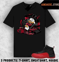 Shirt To Match AJ 12 Flu Game Sneaker Matching Tee Sneakerhead Hustle T-SPOPULAR