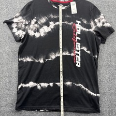 Hollister Tie-Dye Logo T-Shirt Black and White Size XL – Retro Hippie Style NWT