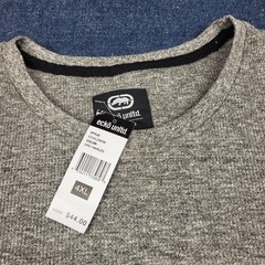 Ecko Unltd Mens Grey Marled Thermal Long Black Sleeve Shirt 4XL NWT Y2K