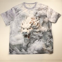 Fantasy Lion Dragon Smoke Print T-Shirt Men’s Size XL