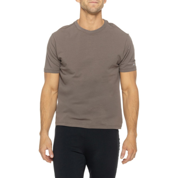 Kenneth Cole Active Tech Crew Neck Short Sleeve T-Shirt UPF 50+ Cocoa Dust Sz L