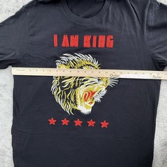 Sean John Shirt Mens Large Black I Am King Tiger Embroidered Stars Graphic Tee