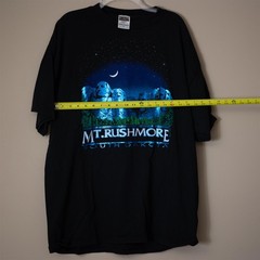 Mount Rushmore Vintage Cheesy Blue Reflective Foil Men’s T-Shirt Size 2XL