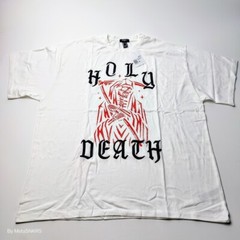 Forever 21 2XL Men’s T Shirt White Red Black Reaper Graphic Embroidered NWT