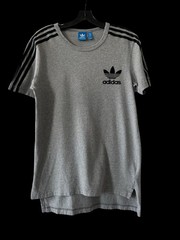 Adidas Originals Shirt Men’s Small Grey Marl Mods 2 Tone Ska Reggae Long Length