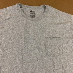 Hanes Comfort Soft Mens Size 2XL Heather Gray Short Sleeve Pocket T-Shirt New