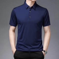 2024 Men’s New Solid Color Business Casual POLO Shirt Summer Fashion Casual Shor