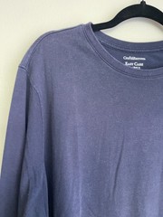 Croft & Barrow Easy Care Mens XL Navy Pocket Long Sleeve T-Shirt Cotton Blend