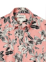 Goodthreads Men’s Standard-Fit Short-Sleeve Printed Poplin Shirt, Pink Floral, L