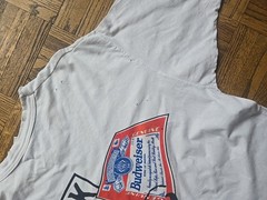 Vintage 1996 Budweiser Born On Date Look At Label White T-Shirt Made USA XL FOTL