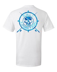 Salt Addiction Nautical compass Logo Fishing Short Sleeve T Shirt Ocean