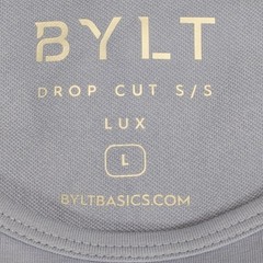 BYLT Drop Cut Lux Shirt Large Striped Short Sleeve NWT