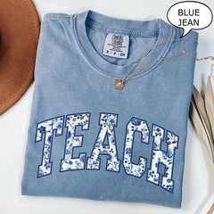 Teach Floral Teacher Shirt First Day Of School Back To School Teaching Gift Tee