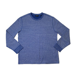 Vince Shirt Mens XL Extra Large Blue Cotton Blend Thermal Long Sleeve Crew Neck