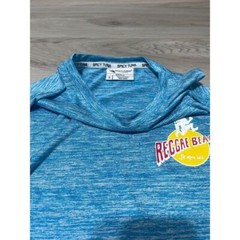 Spicy Tuna Swim Shirt Mens Small Blue Long Sleeve Reggae Beach Light Weight EUC