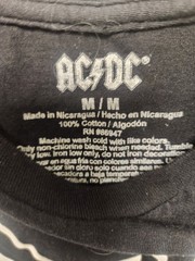 AC/DC Black T-Shirt Back In Black Graphic Band Rock Short Sleeve Men