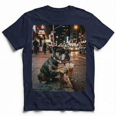 Night City Bulldog Shades Cold Brew Street Unisex T-Shirt Funny Downtown Tee