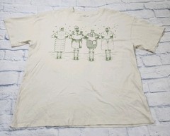 American Eagle MENS XL Shirt Beige Tee Christmas Skeleton Crew Neck