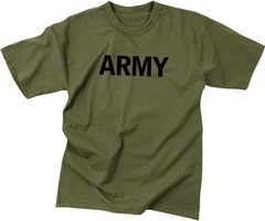 Olive Drab ARMY Physical Training PT Workout T-Shirt Uniform Gym Tee