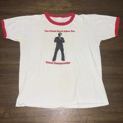 Vintage 70s – 80s Chuck Norris Super Star Karate Champ Ringer Single Stitch Sz L