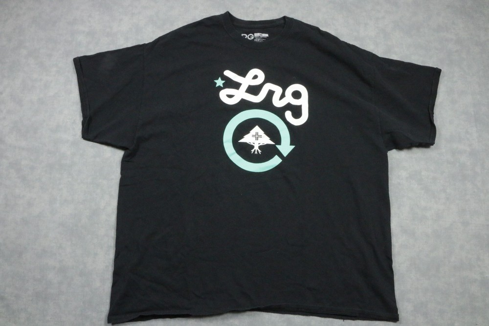 LRG Shirt Mens 2XL Black Graphic Logo Tee Short Sleeve Streetwear Urban Crewneck