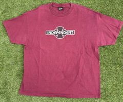 Vintage Y2K Independent Skater Shirt NHS Mens Size 2XL Red Streetwear Tee
