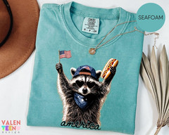Comfort Colors Feral Raccoon Shirt, Patriotic USA Tee