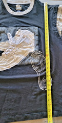 Vintage Raw Blue Mens 2XL Black White Grey Lace Up Buckle Sneaker Tank Top Shirt