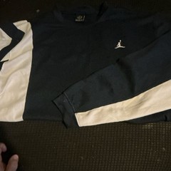 Jordan Waffle Knit Thermal Long Sleeve Shirt Mens XL Navy Blue Jumpman Logo