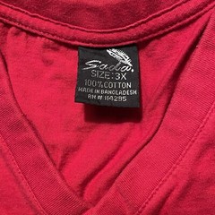 SADA Men’s V Neck T-Shirt 3XL 100% Cotton Short Sleeve Red